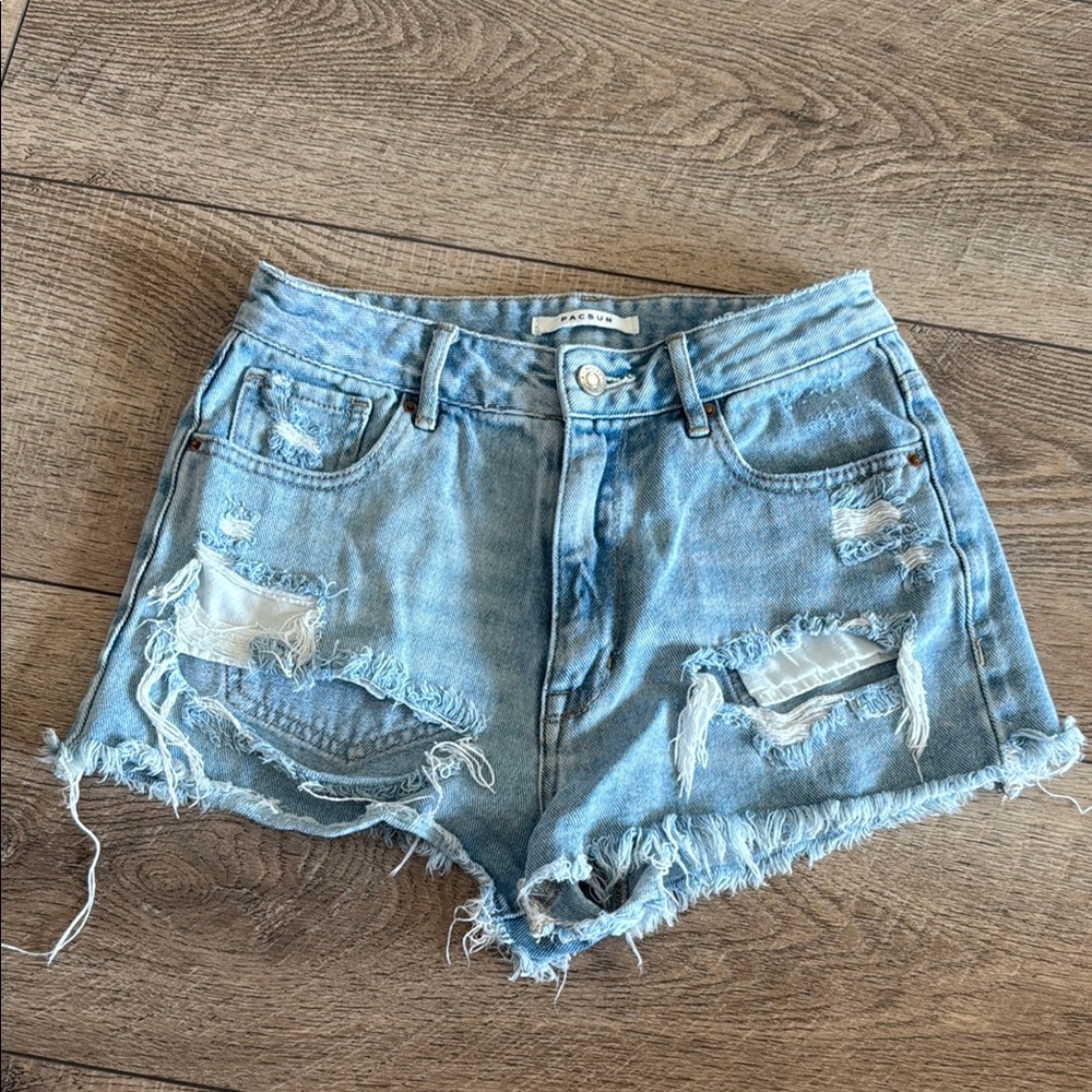 PacSun Blue Distressed Jean Shorts